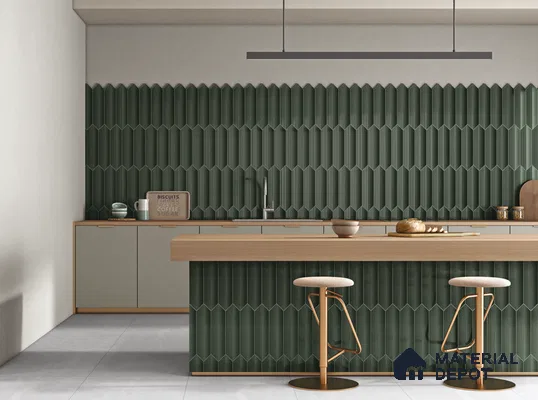 Subway Wall Tile TL 10531 B  Como Fern 1 ft x 3 in Ceramic Glossy Finish - 10 mm | Suitable for Highlighter Walls, Foyer, Bathroom, Kitchen Wall & Backsplashes