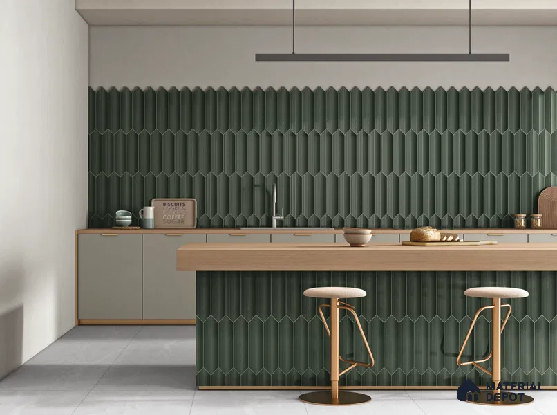 Subway Wall Tile TL 10531 B  Como Fern 1 ft x 3 in Ceramic Glossy Finish - 10 mm | Suitable for Highlighter Walls, Foyer, Bathroom, Kitchen Wall & Backsplashes