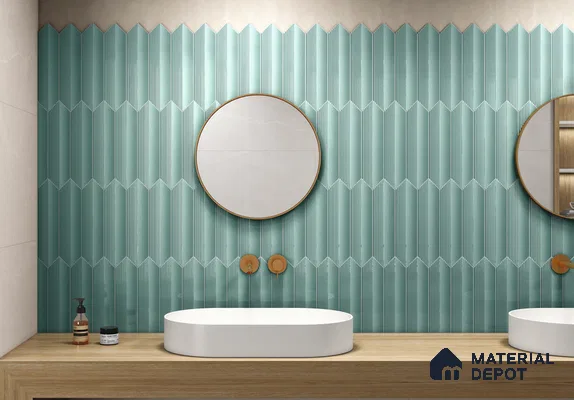 Subway Wall Tile TL 10531 D  Como Mint 1 ft x 3 in Ceramic Glossy Finish - 10 mm | Suitable for Highlighter Walls, Foyer, Bathroom, Kitchen Wall & Backsplashes