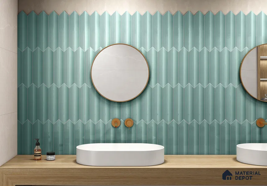 Subway Wall Tile TL 10531 D  Como Mint 1 ft x 3 in Ceramic Glossy Finish - 10 mm | Suitable for Highlighter Walls, Foyer, Bathroom, Kitchen Wall & Backsplashes
