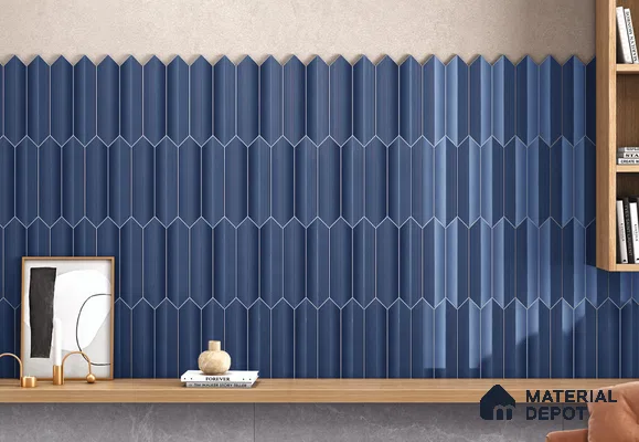 Subway Wall Tile TL 10531 E  Como Navy 1 ft x 3 in Ceramic Glossy Finish - 10 mm | Suitable for Highlighter Walls, Foyer, Bathroom, Kitchen Wall & Backsplashes