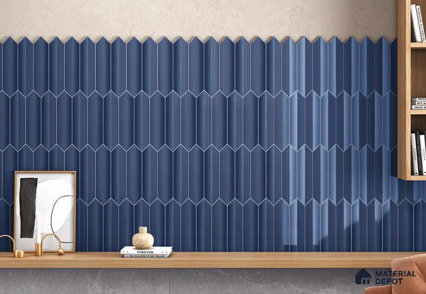 Subway Wall Tile TL 10531 E Como Navy 1 ft x 3 in Ceramic Glossy Finish - 10 mm | Suitable for Highlighter Walls, Foyer, Bathroom, Kitchen Wall & Backsplashes