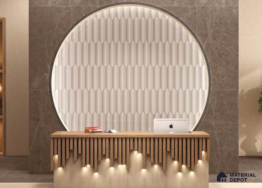 Subway Wall Tile TL 10531 G  Como Vanilla 1 ft x 3 in Ceramic Glossy Finish - 10 mm | Suitable for Highlighter Walls, Foyer, Bathroom, Kitchen Wall & Backsplashes