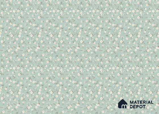 Sweet Bloom Textile Illustration Wallpaper Featuring Playful Cute Floral Motifs | WP 05274 B Non Woven | 150 GSM WP01MTF Paper | (MOQ = 30 Sq. Ft.)
