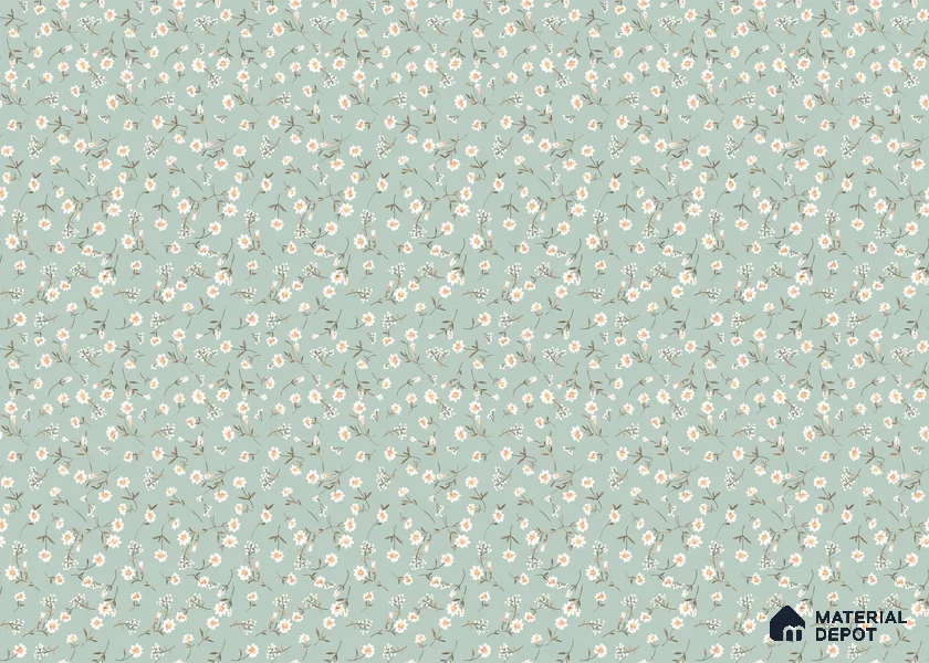 Sweet Bloom Textile Illustration Wallpaper Featuring Playful Cute Floral Motifs | WP 05274 B Non Woven | 150 GSM WP01MTF Paper | (MOQ = 30 Sq. Ft.)