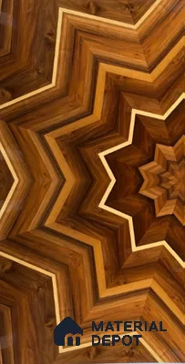 Swiss Walnut Temple Design Pattern 1 8 ft x 4 ft Veneer - 3.7 mm