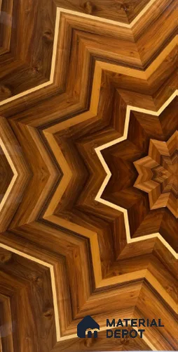 Swiss Walnut Temple Design Pattern 1 8 ft x 4 ft Veneer - 3.7 mm