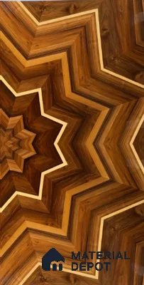 Swiss Walnut Temple Design Pattern 2 8 ft x 4 ft Veneer - 3.7 mm