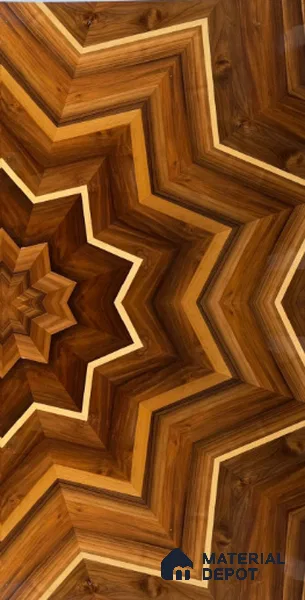 Swiss Walnut Temple Design Pattern 2 8 ft x 4 ft Veneer - 3.7 mm