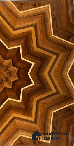 Swiss Walnut Temple Design Pattern 2 8 ft x 4 ft Veneer - 3.7 mm