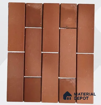 Terracotta Clay Subway Wall Tile TL 13007 Burnt Sienna 150x48 mm Clay Finish - 10 mm