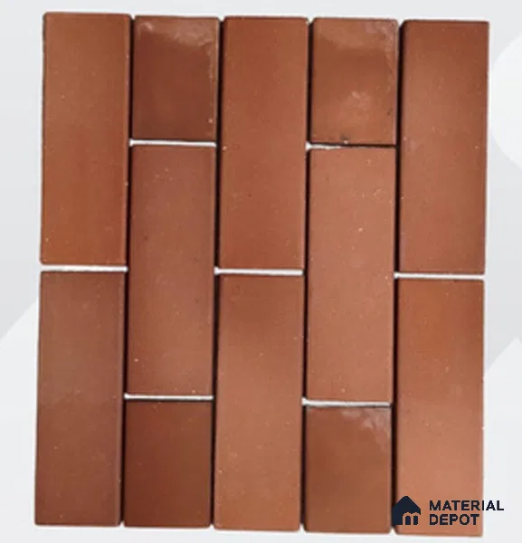 Terracotta Clay Subway Wall Tile TL 13007 Burnt Sienna 150x48 mm Clay Finish - 10 mm