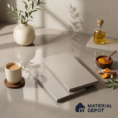 Terrazzo Counter Top Slab TL 06029 B Galaxy Gris 8 ft x 2.6 ft mm Full Body Vitrified Glossy Finish - 15 mm | Suitable For Counter Top, Dining Table Top & Window Frame