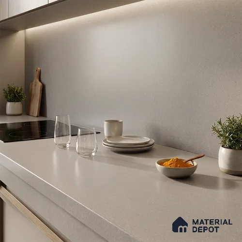 Terrazzo Counter Top Slab TL 06029 Galaxy Gris 8 ft x 2.6 ft mm Full Body Vitrified Matte Finish - 15 mm | Suitable For Counter Top, Dining Table Top & Window Frame