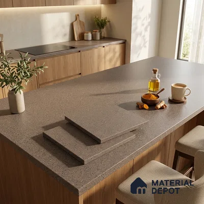 Terrazzo Counter Top Slab TL 06030 Galaxy Moca 8 ft x 2.6 ft mm Full Body Vitrified Matte Finish - 15 mm | Suitable For Counter Top, Dining Table Top & Window Frame