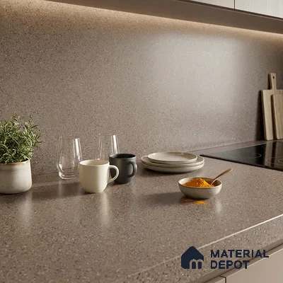 Terrazzo Counter Top Slab TL 06030 Galaxy Moca 8 ft x 2.6 ft mm Full Body Vitrified Matte Finish - 15 mm | Suitable For Counter Top, Dining Table Top & Window Frame