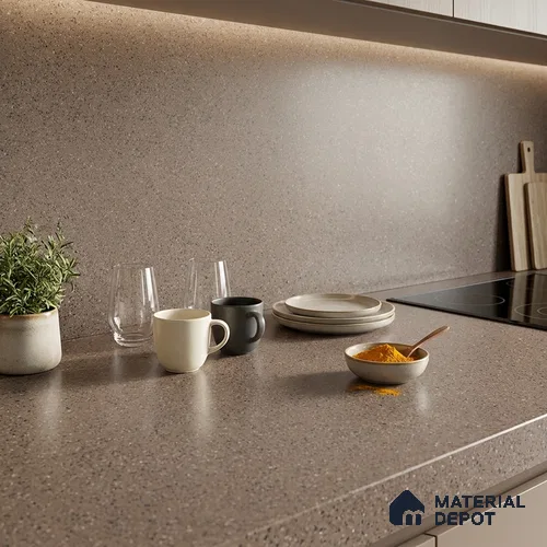 Terrazzo Counter Top Slab TL 06030 Galaxy Moca 8 ft x 2.6 ft mm Full Body Vitrified Matte Finish - 15 mm | Suitable For Counter Top, Dining Table Top & Window Frame