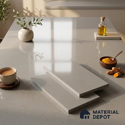 Terrazzo Counter Top Slab TL 06038 Nexa Gris 8 ft x 2.6 ft mm Full Body Vitrified Glossy Finish - 15 mm | Suitable For Counter Top, Dining Table Top & Window Frame