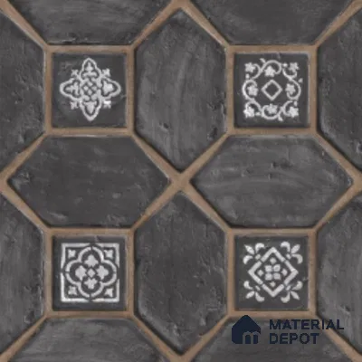 Moroccan Floor Tile TL 08451 Retro Opal 16 x 16 inch Texture Finish Vitrified Tile - 12 mm | Suitable for Parking, Outdoor & Bathroom | Pattern Alignment May Vary | 2-3 mm Spacer is Mandatory