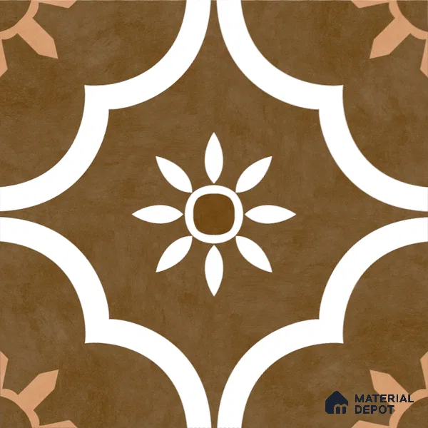 Moroccan Floor & Wall Tile TL 08315 B Omega Terra 1 ft x 1 ft Matte Finish Vitrified Tile - 9 mm | Suitable for Bathroom, Kitchen, Balcony | Please Expect a Slight Variation of Pattern