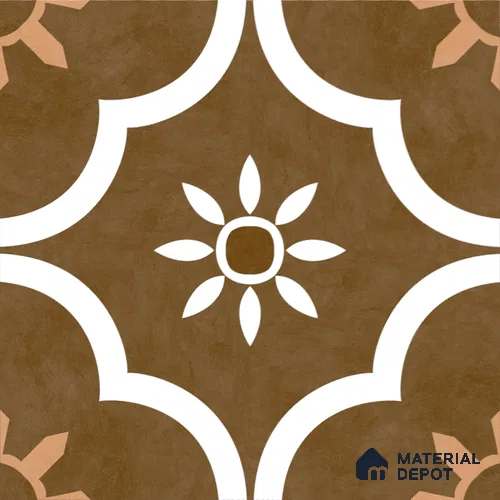 Moroccan Floor & Wall Tile TL 08315 B Omega Terra 1 ft x 1 ft Matte Finish Vitrified Tile - 9 mm | Suitable for Bathroom, Kitchen, Balcony | Please Expect a Slight Variation of Pattern