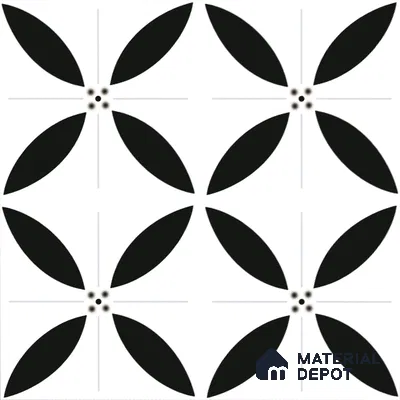Geometric Floor & Wall Tile TL 08318 B Aura Nero 1 ft x 1 ft Matte Finish Vitrified Tile - 9 mm | Suitable for Living Room, Bedroom & Bathroom | Please Expect a Slight Variation of Pattern (Sample)