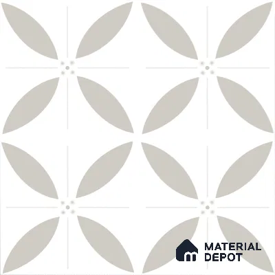 Moroccan Floor & Wall Tile TL 08318 Monochrome Aura Gris 1 ft x 1 ft Matte Finish Vitrified Tile - 9 mm | Suitable for Bathroom, Kitchen, Entryway | Please Expect a Slight Variation of Pattern