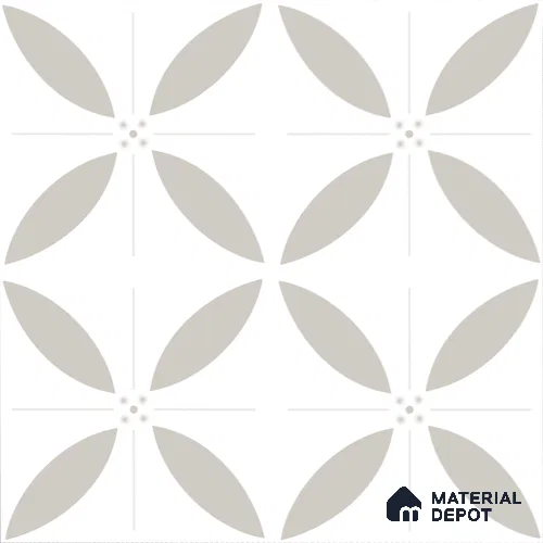Moroccan Floor & Wall Tile TL 08318 Aura Gris 1 ft x 1 ft Matte Finish Vitrified Tile - 9 mm | Suitable for Living Room, Bedroom & Bathroom | Please Expect a Slight Variation of Pattern