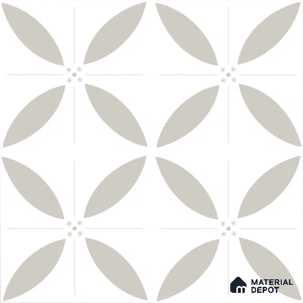 Moroccan Floor & Wall Tile TL 08318 Monochrome Aura Gris 1 ft x 1 ft Matte Finish Vitrified Tile - 9 mm | Suitable for Bathroom, Kitchen, Entryway | Please Expect a Slight Variation of Pattern