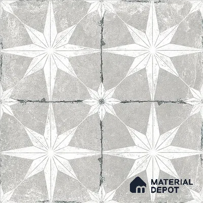 Moroccan Floor & Wall Athangudi Tile TL 08317 B Athena Gris 1 ft x 1 ft Matte Finish Vitrified Tile - 9 mm | Suitable for Bathroom, Kitchen, Balcony | Please Expect a Slight Variation of Pattern