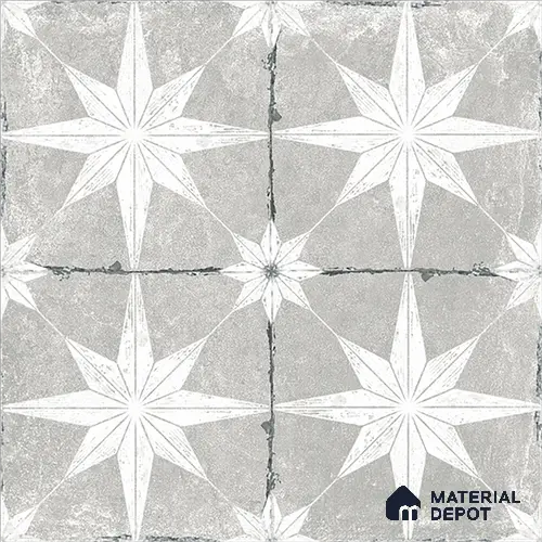 Moroccan Floor & Wall Athangudi Tile TL 08317 B Athena Gris 1 ft x 1 ft Matte Finish Vitrified Tile - 9 mm | Suitable for Living Room, Bedroom & Bathroom | Please Expect a Slight Variation of Pattern