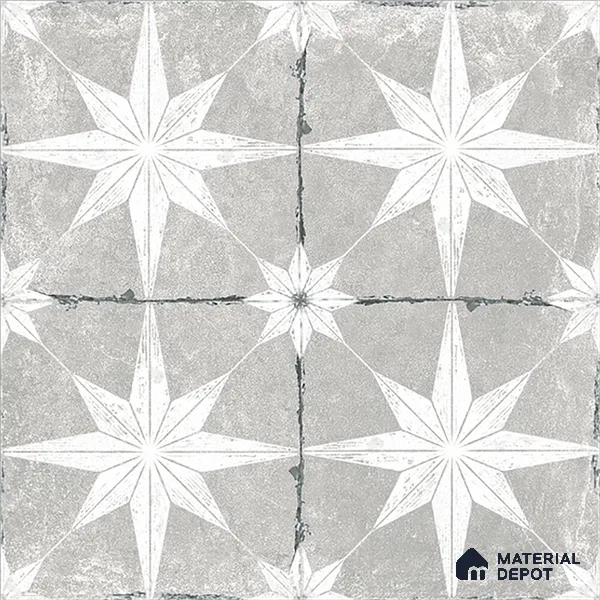 Moroccan Floor & Wall Athangudi Tile TL 08317 B Athena Gris 1 ft x 1 ft Matte Finish Vitrified Tile - 9 mm | Suitable for Bathroom, Kitchen, Balcony | Please Expect a Slight Variation of Pattern