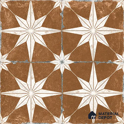 Moroccan Floor & Wall Athangudi Tile TL 08317 C Athena Terra 1 ft x 1 ft Matte Finish Vitrified Tile - 9 mm | Suitable for Living Room, Bedroom & Bathroom | Please Expect a Slight Variation of Pattern
