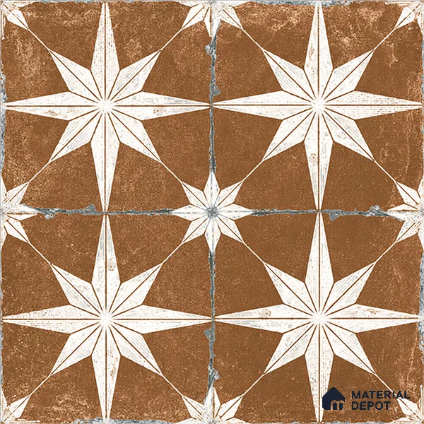 Moroccan Floor & Wall Athangudi Tile TL 08317 C Athena Terra 1 ft x 1 ft Matte Finish Vitrified Tile - 9 mm | Suitable for Bathroom, Kitchen, Balcony | Please Expect a Slight Variation of Pattern