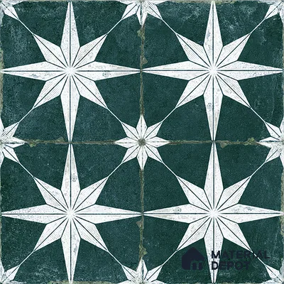 Moroccan Floor & Wall Athangudi Tile TL 08317 D Athena Verde 1 ft x 1 ft Matte Finish Vitrified Tile - 9 mm | Suitable for Bathroom, Kitchen, Balcony | Please Expect a Slight Variation of Pattern