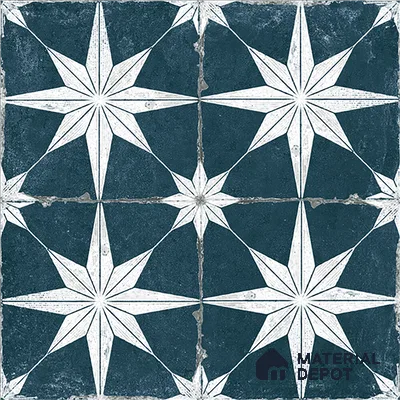 Moroccan Floor & Wall Athangudi Tile TL 08317 Athena Azul 1 ft x 1 ft Matte Finish Vitrified Tile - 9 mm | Suitable for Bathroom, Kitchen, Balcony | Please Expect a Slight Variation of Pattern