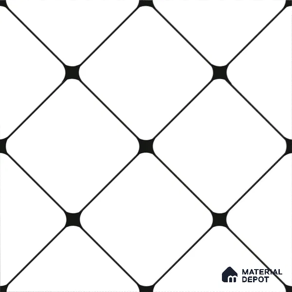 Moroccan Floor & Wall Tile TL 08323 Monochrome Plutus 1 ft x 1 ft Matte Finish Vitrified Tile - 9 mm | Suitable for Bathroom, Kitchen, Entryway | Please Expect a Slight Variation of Pattern