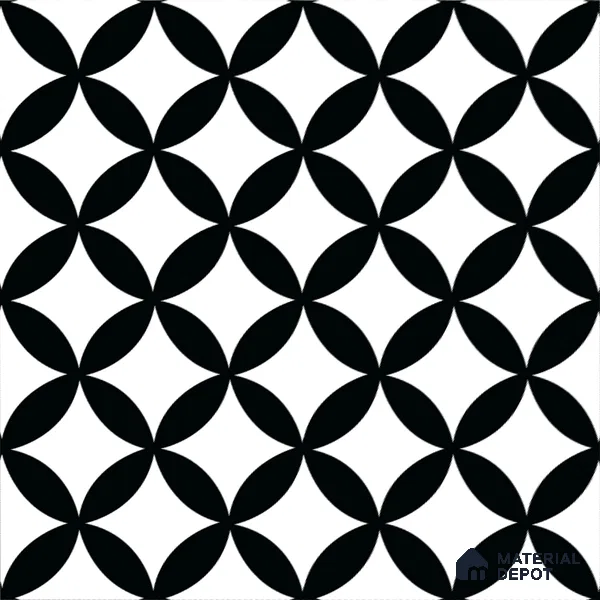 Moroccan Floor & Wall Tile TL 10553 Orion Monochrome 1 ft x 1 ft Matte Finish Vitrified Tile - 9 mm | Suitable for Bathroom, Kitchen, Entryway | Please Expect a Slight Variation of Pattern