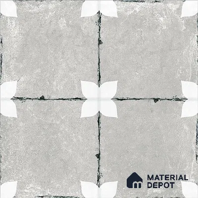 Moroccan Floor & Wall Athangudi Tile TL 08314 D Astria Gris 1 ft x 1 ft Matte Finish Vitrified Tile - 9 mm | Suitable for Bathroom, Kitchen, Balcony | Please Expect a Slight Variation of Pattern