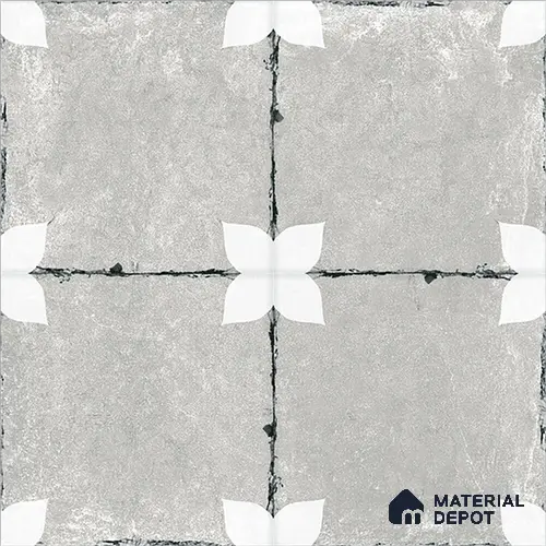 Moroccan Floor & Wall Athangudi Tile TL 08314 D Astria Gris 1 ft x 1 ft Matte Finish Vitrified Tile - 9 mm | Suitable for Living Room, Bedroom & Bathroom | Please Expect a Slight Variation of Pattern
