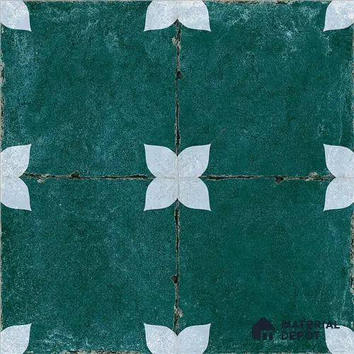 Moroccan Floor & Wall Athangudi Tile TL 08314 C Astria Verde 1 ft x 1 ft Matte Finish Vitrified Tile - 9 mm | Suitable for Living Room, Bedroom & Bathroom | Please Expect a Slight Variation of Pattern