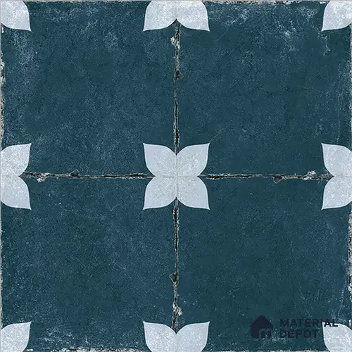 Moroccan Floor & Wall Athangudi Tile TL 08314 Astria Azul 1 ft x 1 ft Matte Finish Vitrified Tile - 9 mm | Suitable for Living Room, Bedroom & Bathroom | Please Expect a Slight Variation of Pattern