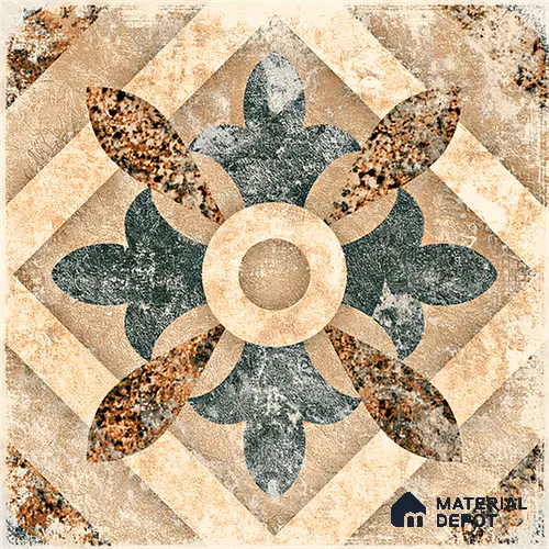Moroccan Floor & Wall Tile TL 08321 Harmonia 1 ft x 1 ft Matte Finish Vitrified Tile - 9 mm | Suitable for Living Room, Bedroom & Bathroom | Please Expect a Slight Variation of Pattern