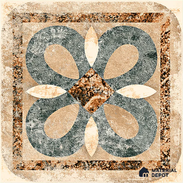 Moroccan Floor & Wall Tile TL 08321 Harmonia 1 ft x 1 ft Matte Finish Vitrified Tile - 9 mm | Suitable for Bathroom, Kitchen, Balcony | Please Expect a Slight Variation of Pattern