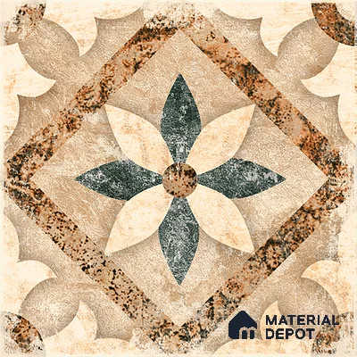 Moroccan Floor & Wall Tile TL 08321 Harmonia 1 ft x 1 ft Matte Finish Vitrified Tile - 9 mm | Suitable for Bathroom, Kitchen, Balcony | Please Expect a Slight Variation of Pattern