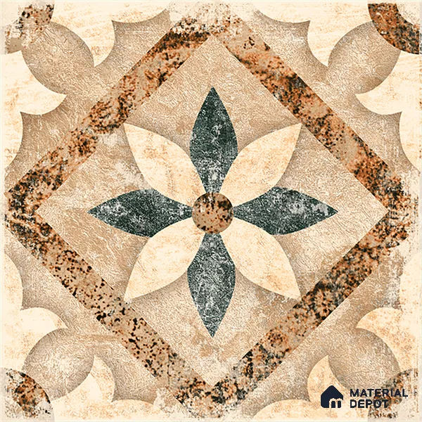 Moroccan Floor & Wall Tile TL 08321 Harmonia 1 ft x 1 ft Matte Finish Vitrified Tile - 9 mm | Suitable for Bathroom, Kitchen, Balcony | Please Expect a Slight Variation of Pattern