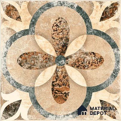 Moroccan Floor & Wall Tile TL 08321 Harmonia 1 ft x 1 ft Matte Finish Vitrified Tile - 9 mm | Suitable for Bathroom, Kitchen, Balcony | Please Expect a Slight Variation of Pattern