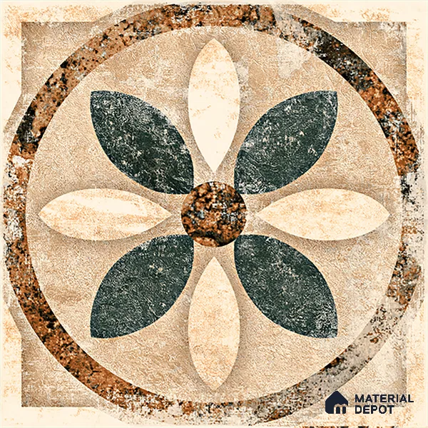 Moroccan Floor & Wall Tile TL 08321 Harmonia 1 ft x 1 ft Matte Finish Vitrified Tile - 9 mm | Suitable for Bathroom, Kitchen, Balcony | Please Expect a Slight Variation of Pattern