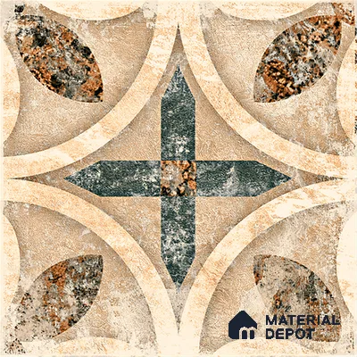 Moroccan Floor & Wall Tile TL 08321 Harmonia 1 ft x 1 ft Matte Finish Vitrified Tile - 9 mm | Suitable for Bathroom, Kitchen, Balcony | Please Expect a Slight Variation of Pattern