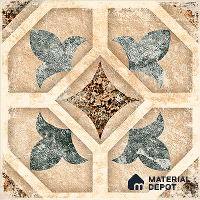 Moroccan Floor & Wall Tile TL 08321 Harmonia 1 ft x 1 ft Matte Finish Vitrified Tile - 9 mm | Suitable for Bathroom, Kitchen, Balcony | Please Expect a Slight Variation of Pattern